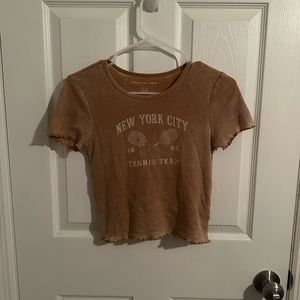 american eagle brown crop top
